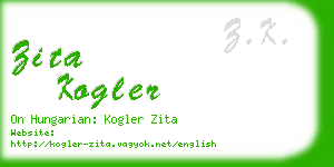 zita kogler business card